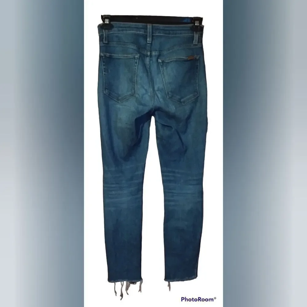 Joe's The Charlie Distressed Skinny Jeans Sz 26 High Rise  Ankle Raw Hem Denim